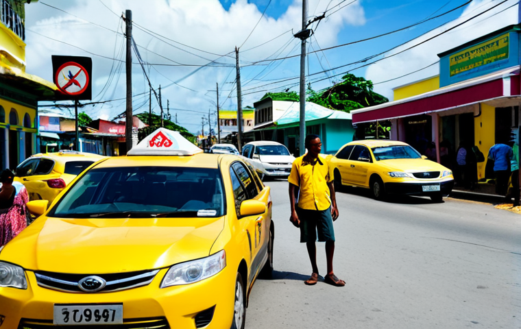 가이아나 여행 안전 수칙 - A traveler in Guyana purchasing a local SIM card from a Digicel store, fully clothed in appropriate ... 가이아나 여행 안전 수칙 - A traveler in Guyana purchasing a local SIM card from a Digicel store, fully clothed in appropriate ...