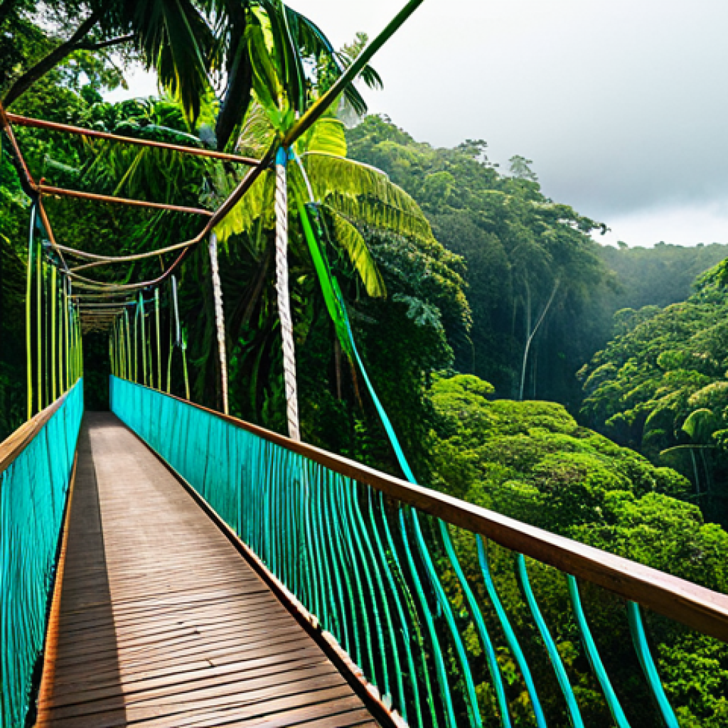 가이아나 야생동물 보호구역 - **Guyana Canopy Walkway Immersion:**
"A breathtaking panoramic view from a swaying suspension br...